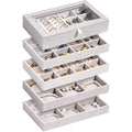 5-Tier Stackable Velvet Jewelry Organizer