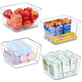 4 Pack Clear Open-FRont Storage Bins | Stackable Pantry Organizers
