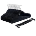 Premium Velvet Space-Saving Hangers | 50-Pack with Bonus Closet Organizers