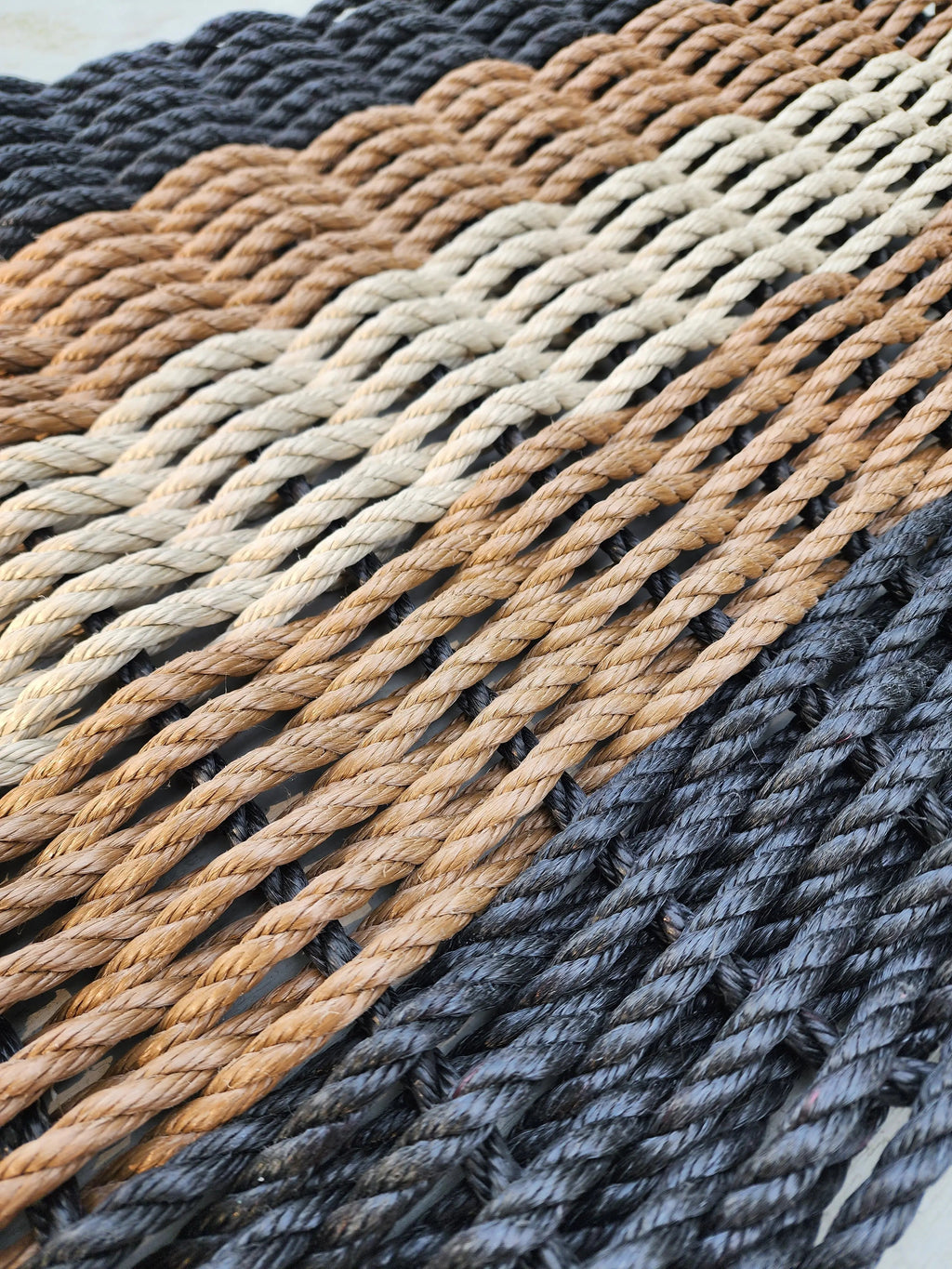 Lobster Rope Doormat in Black, Brown & Tan
