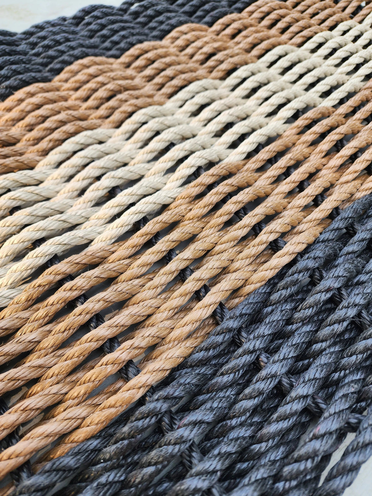 Lobster Rope Doormat in Black, Brown & Tan