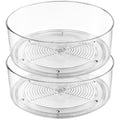 2 Pack Rotating Lazy Susan Organizer | Clear Pantry & Cabinet Storage
