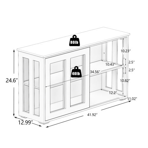 Modern Glass Door Storage Cabinet for Kitchen & Dining