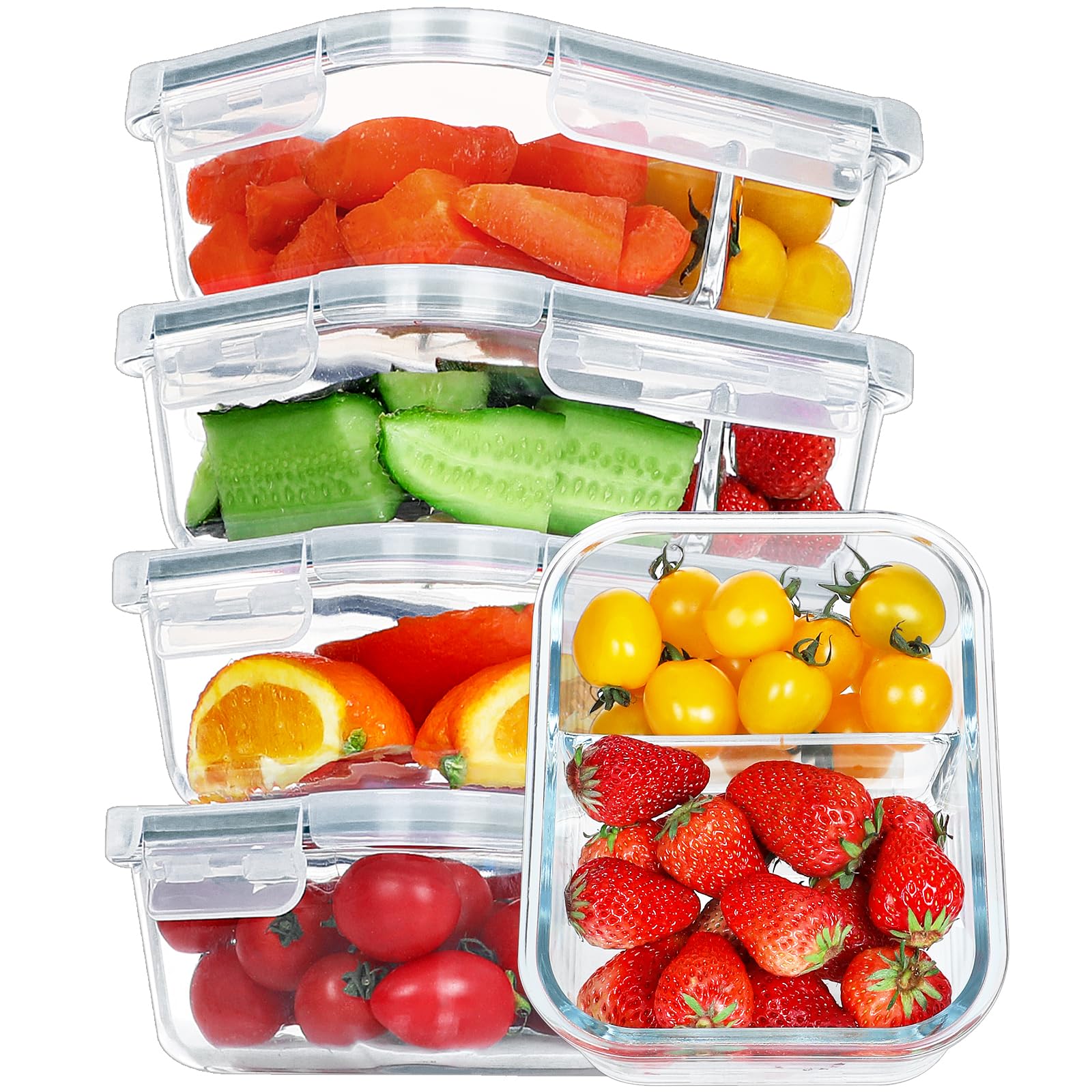 Premium Glass Meal Prep Storage Container Set (5-Pack)