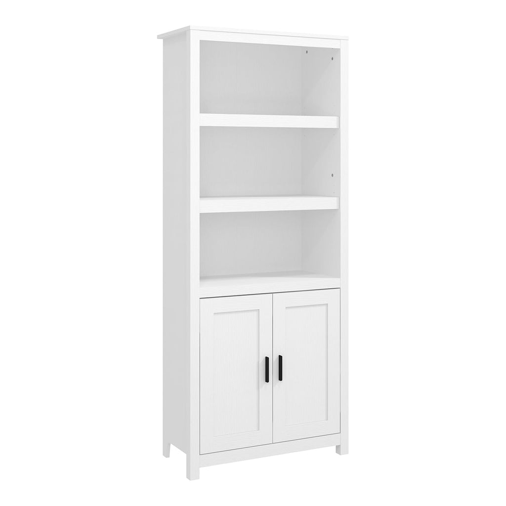 5-Shelf Bookcase with Doors | Modern Storage Cabinet