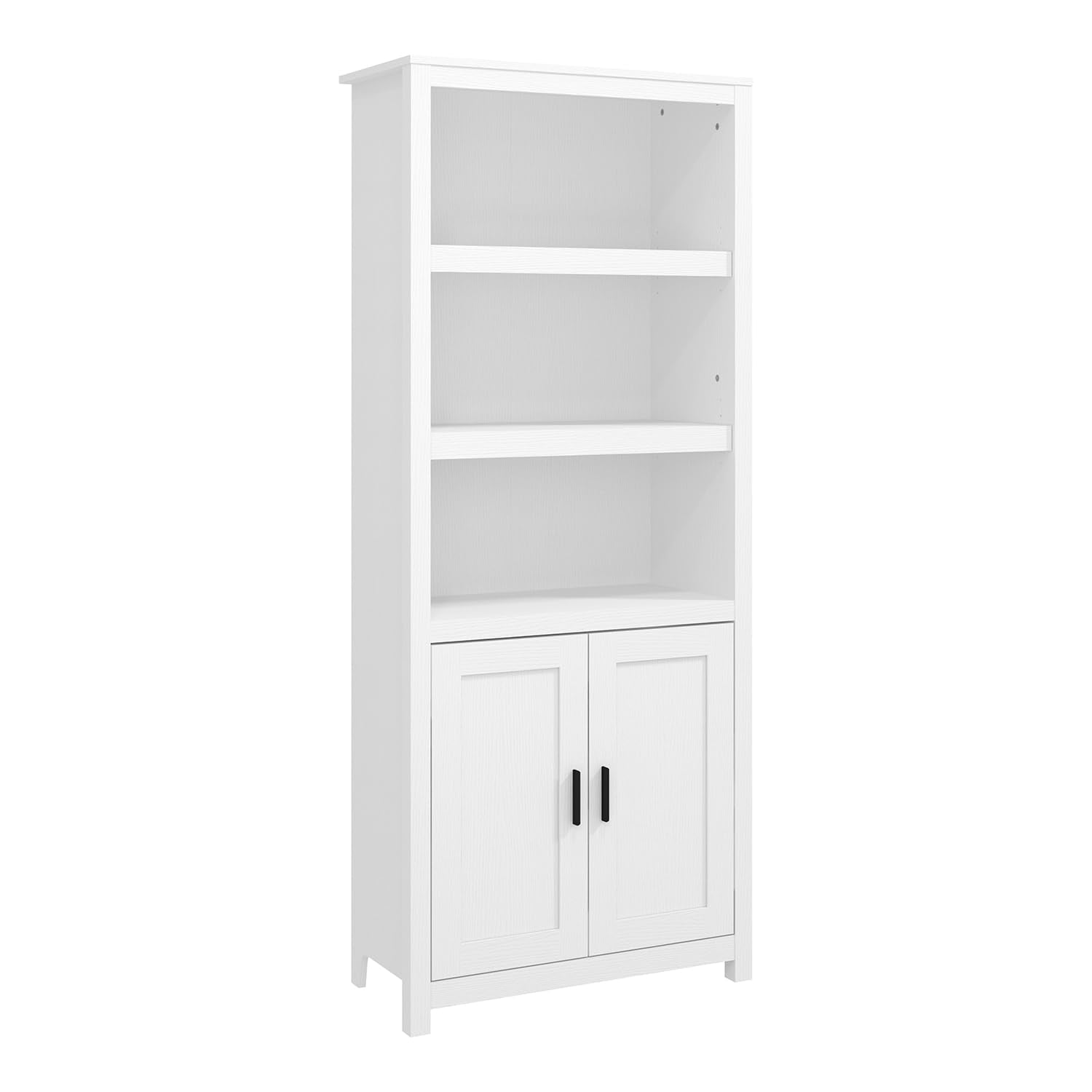 5-Shelf Bookcase with Doors | Modern Storage Cabinet