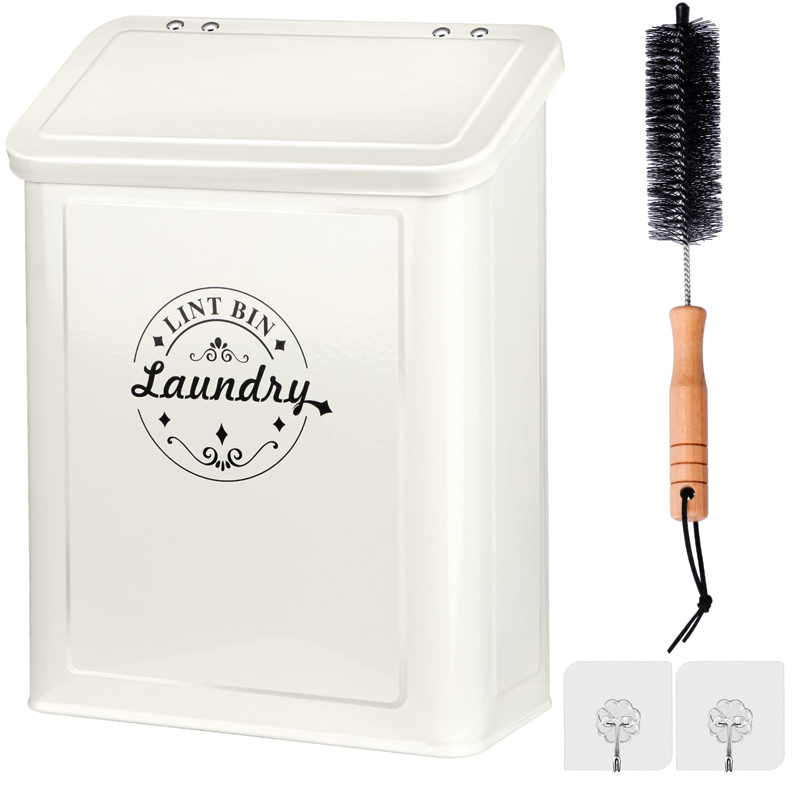 Magnetic Laundry Lint Bin with Cleaning Brush