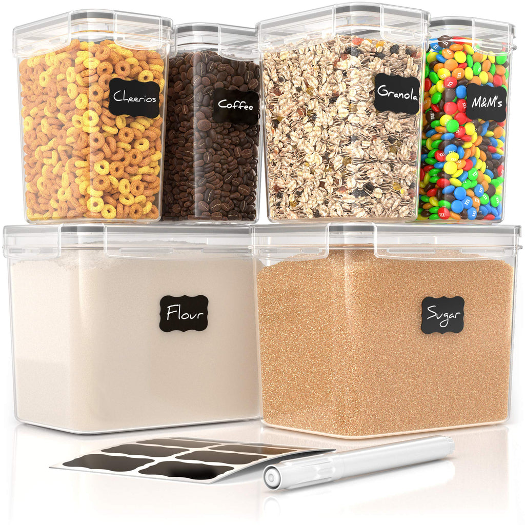 Space Made Simple Premium Pantry Container Set | 6 Airtight Food Canisters