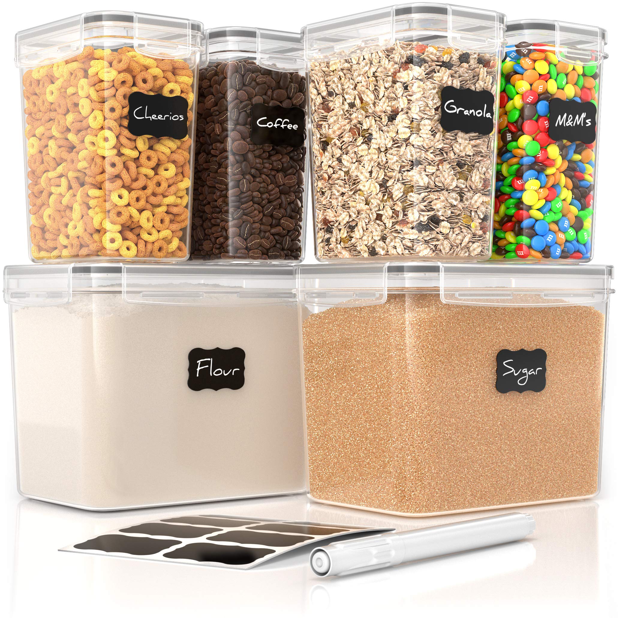 Space Made Simple Premium Pantry Container Set | 6 Airtight Food Canisters