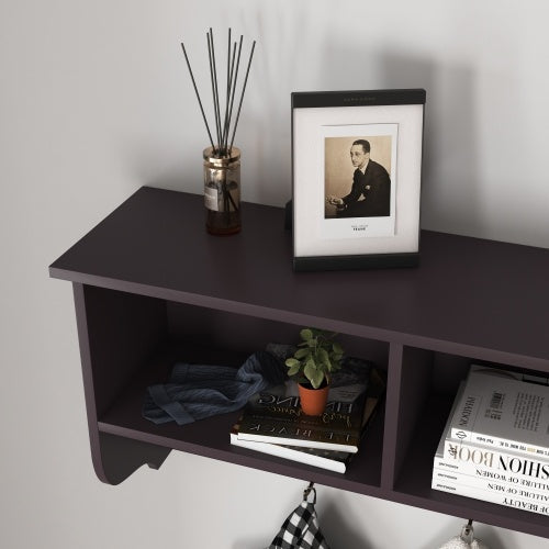 Entryway Organizer Shelf with Coat Hooks