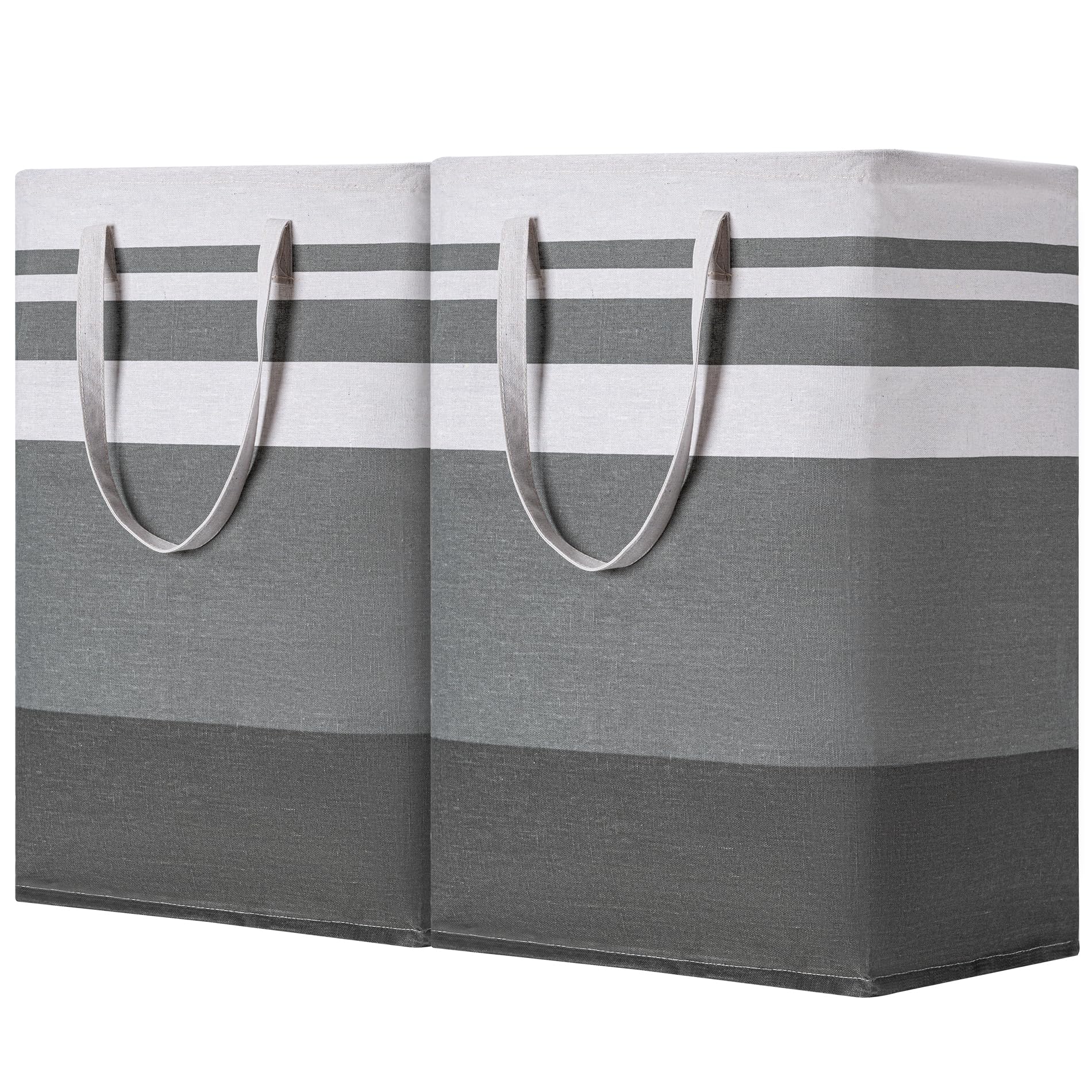 2-Pack Foldable Laundry Hampers with Handles | Waterproof Fabric Laundry Baskets