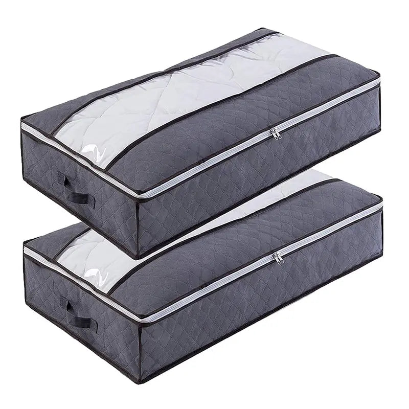 2pcs Large Underbed Storage Bags For Clothes & Blankets