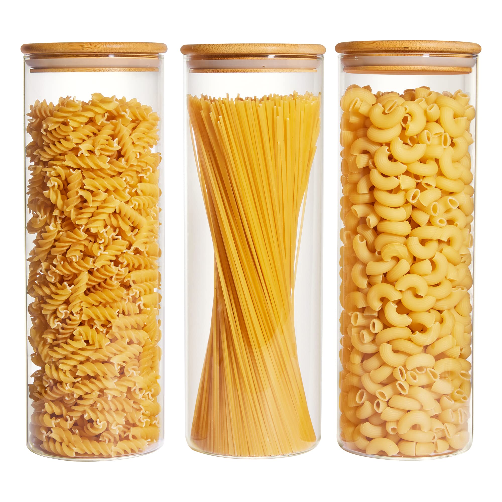 Airtight Glass Pantry Storage Canister Set (3-Pack)