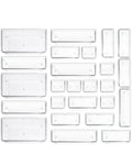 25 Piece Clear Drawer Organizer Set | Customizable Storage Trays