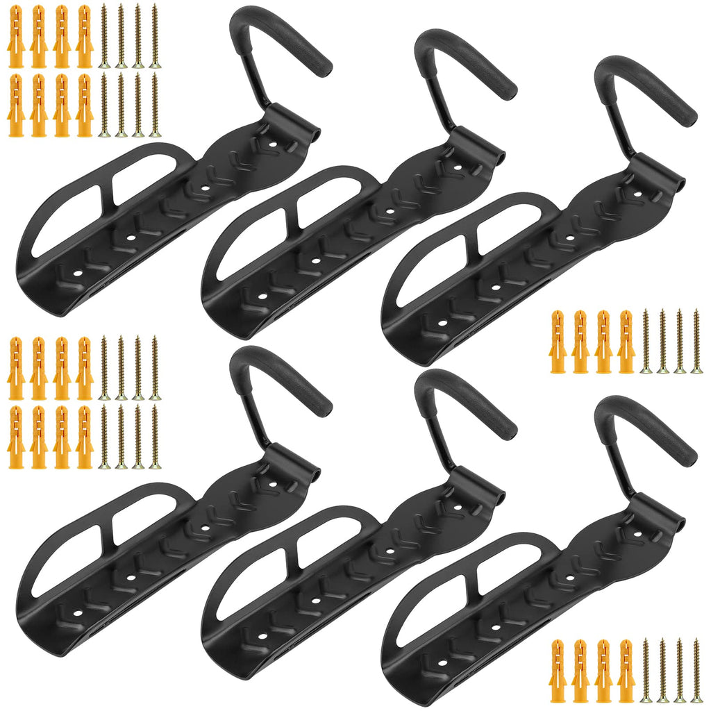 Heavy-Duty Garage Bike Storage Hooks - 6 Pack Wall Mount