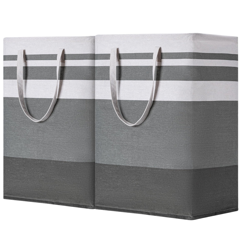 2-Pack Foldable Laundry Hampers with Handles | Waterproof Fabric Laundry Baskets