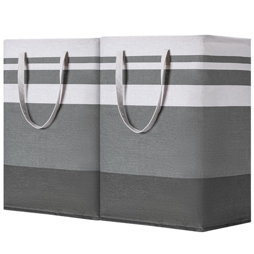 2-Pack Foldable Laundry Hampers with Handles | Waterproof Fabric Laundry Baskets
