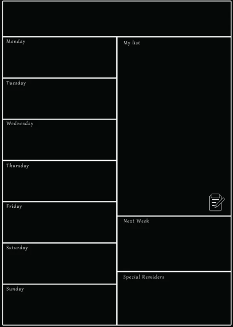 Magnetic Refrigerator Weekly Planner