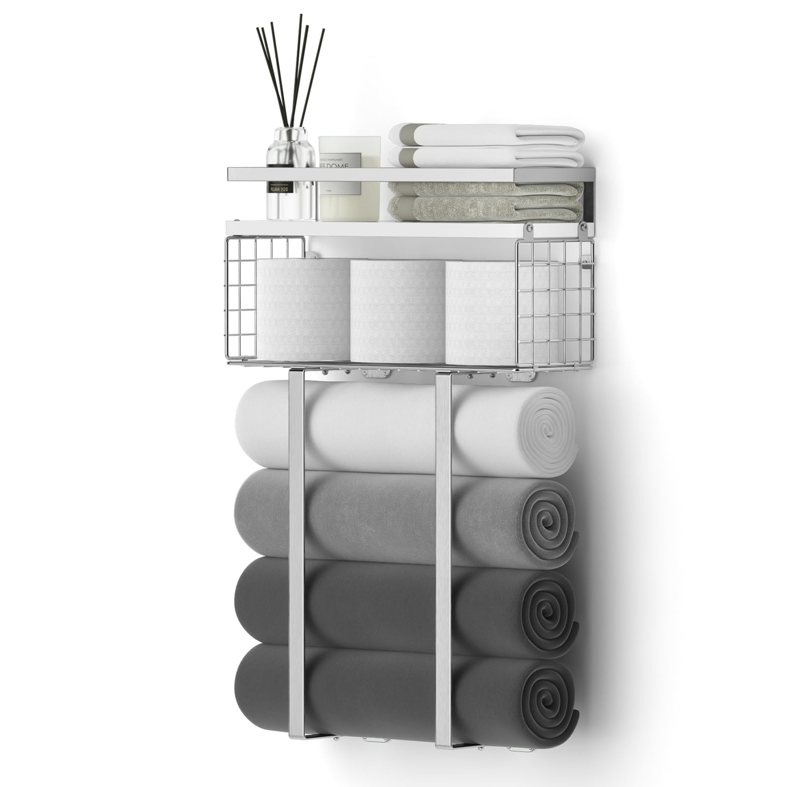 Bathroom Space Saver | Towel Rack with Storage