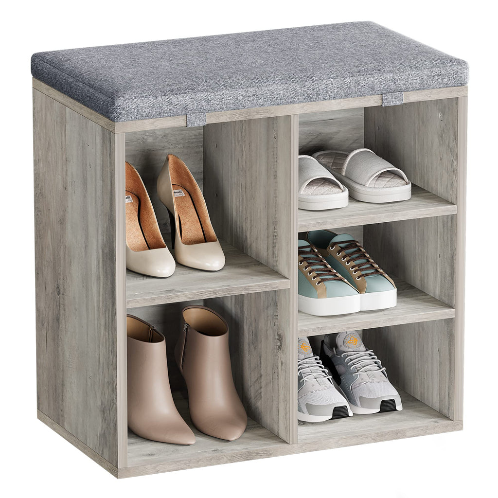 Modern Entryway Shoe Storage Bench with Cushioned Seat