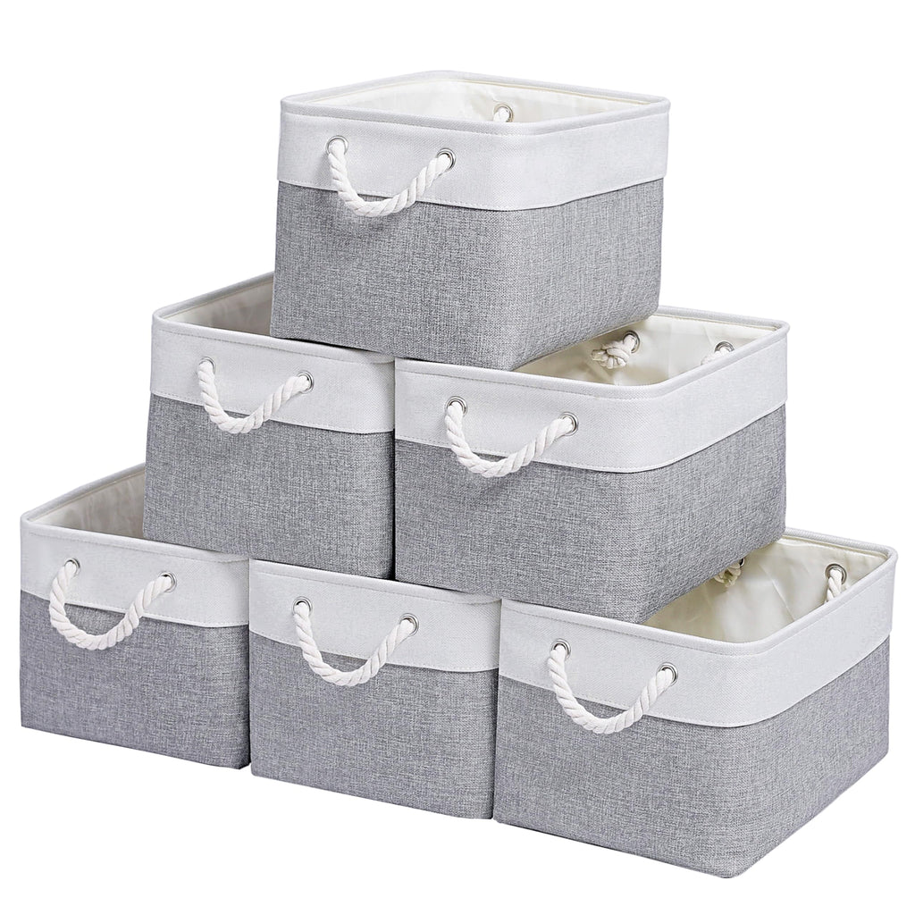 Set of 6 Decorative Fabric Storage Bins\Baskets