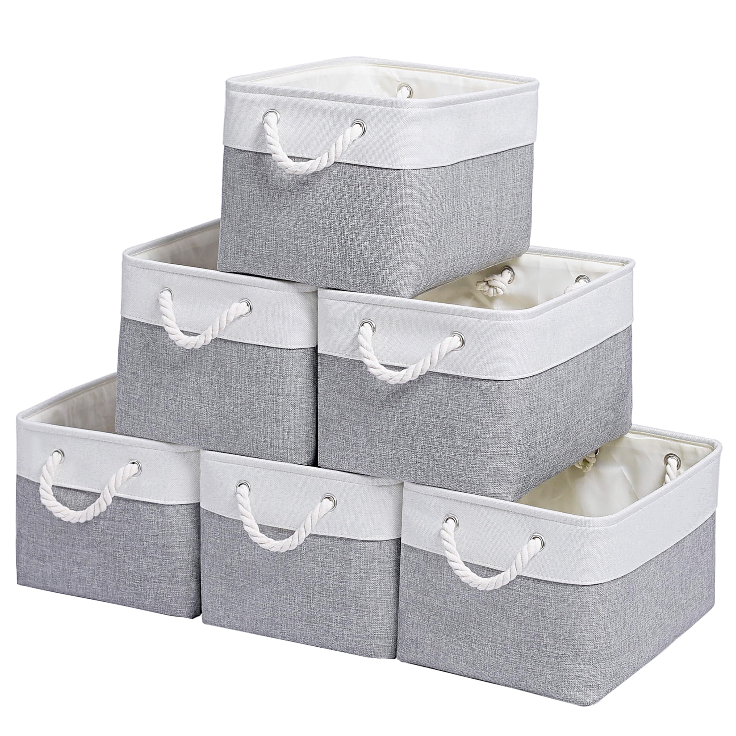 Set of 6 Decorative Fabric Storage Bins\Baskets