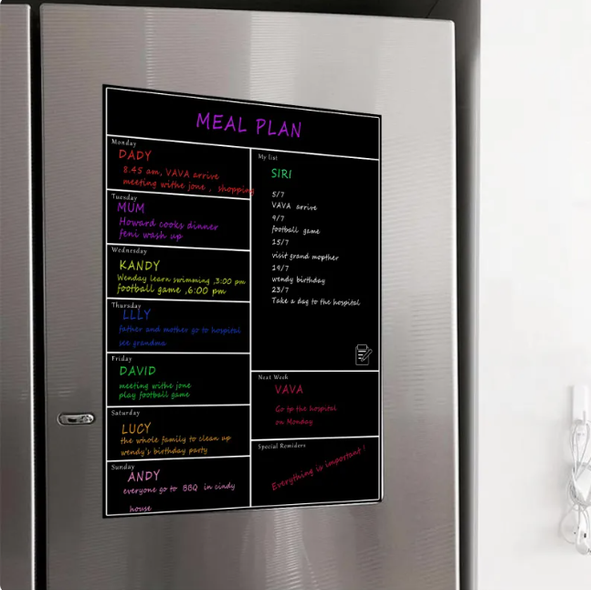 Magnetic Refrigerator Weekly Planner