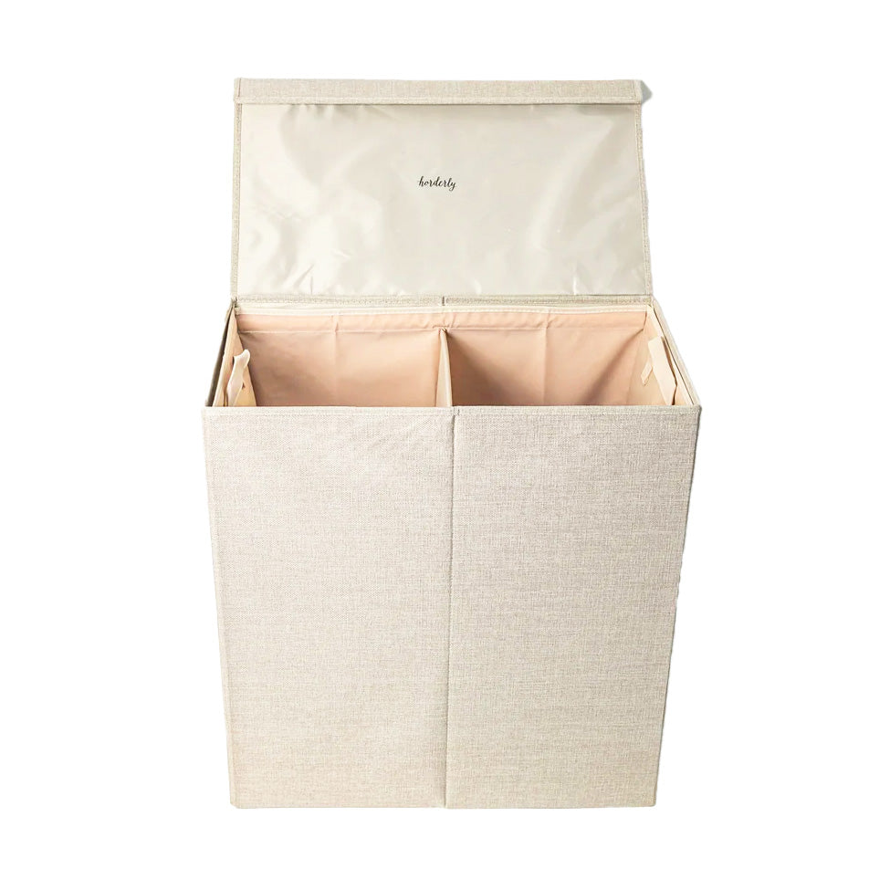 Divided Laundry Hamper with Removable Lid